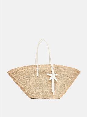Poolside East West Charm Straw Tote summer or vacation bag.